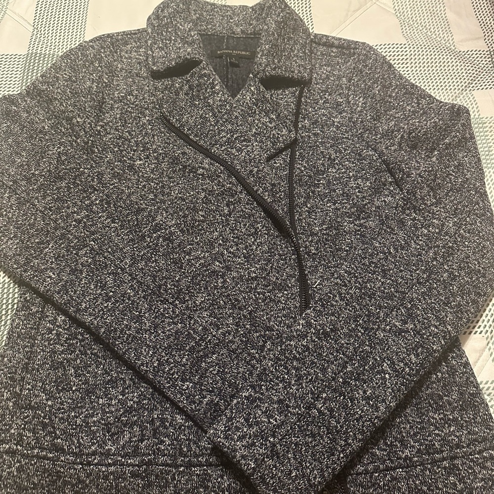 Banana Republic Navy and Gray Knit Sweater